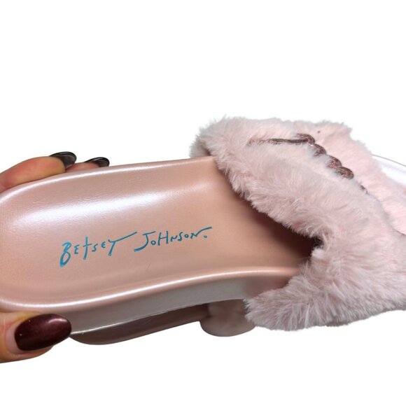 Betsey Johnson “Lori” Bridesmaid Faux Fur Slides – Women’s 8 – NEW - Picture 7 of 11